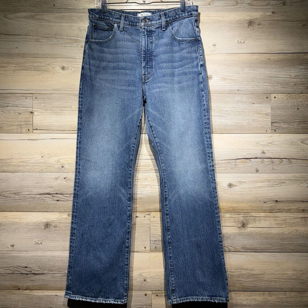 Madewell Jeans Women’s 30 Relaxed Bootcut Blue Denim High Rise Concho Wash NS943